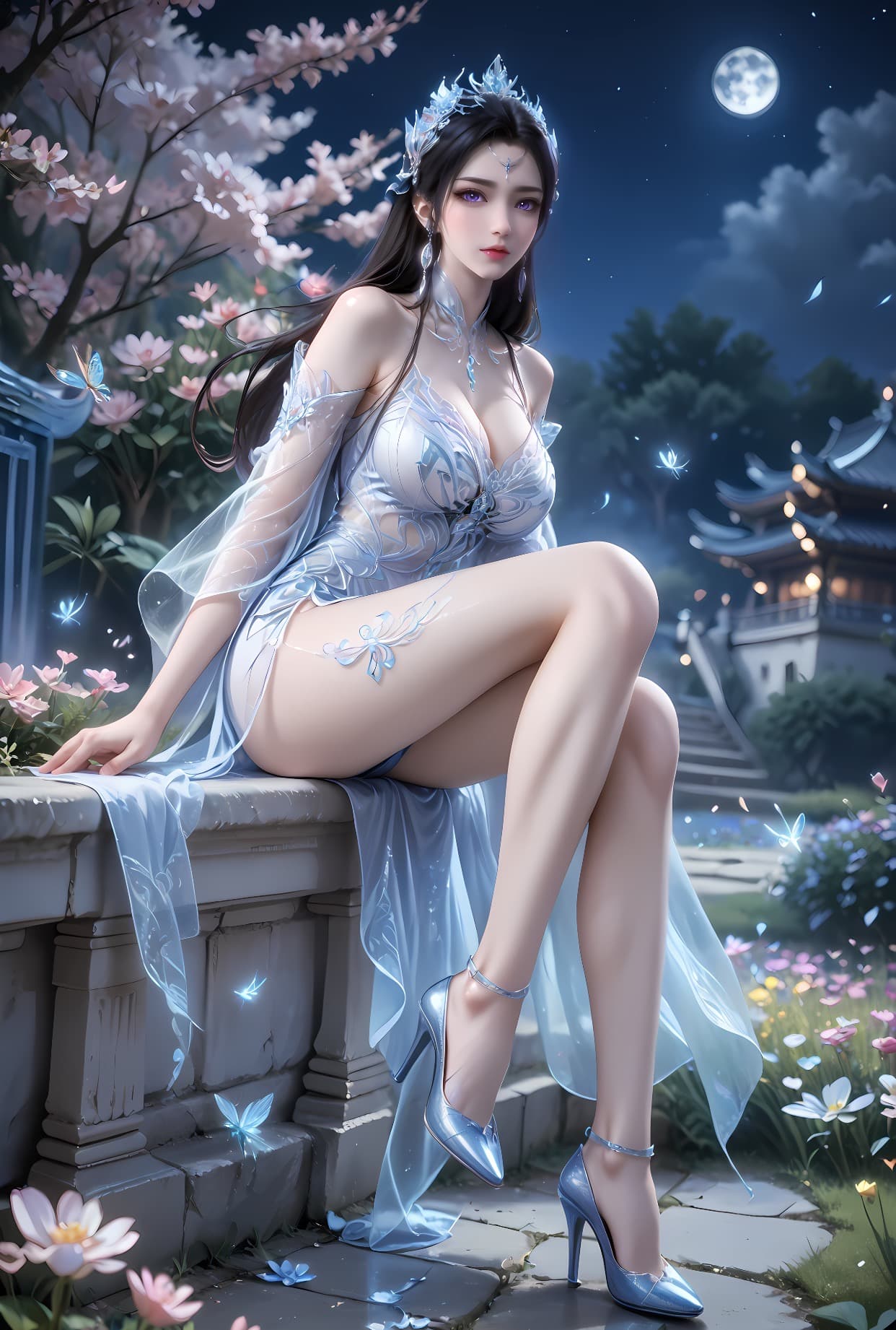 神国之上-叶婵宫-Ai国漫绘画