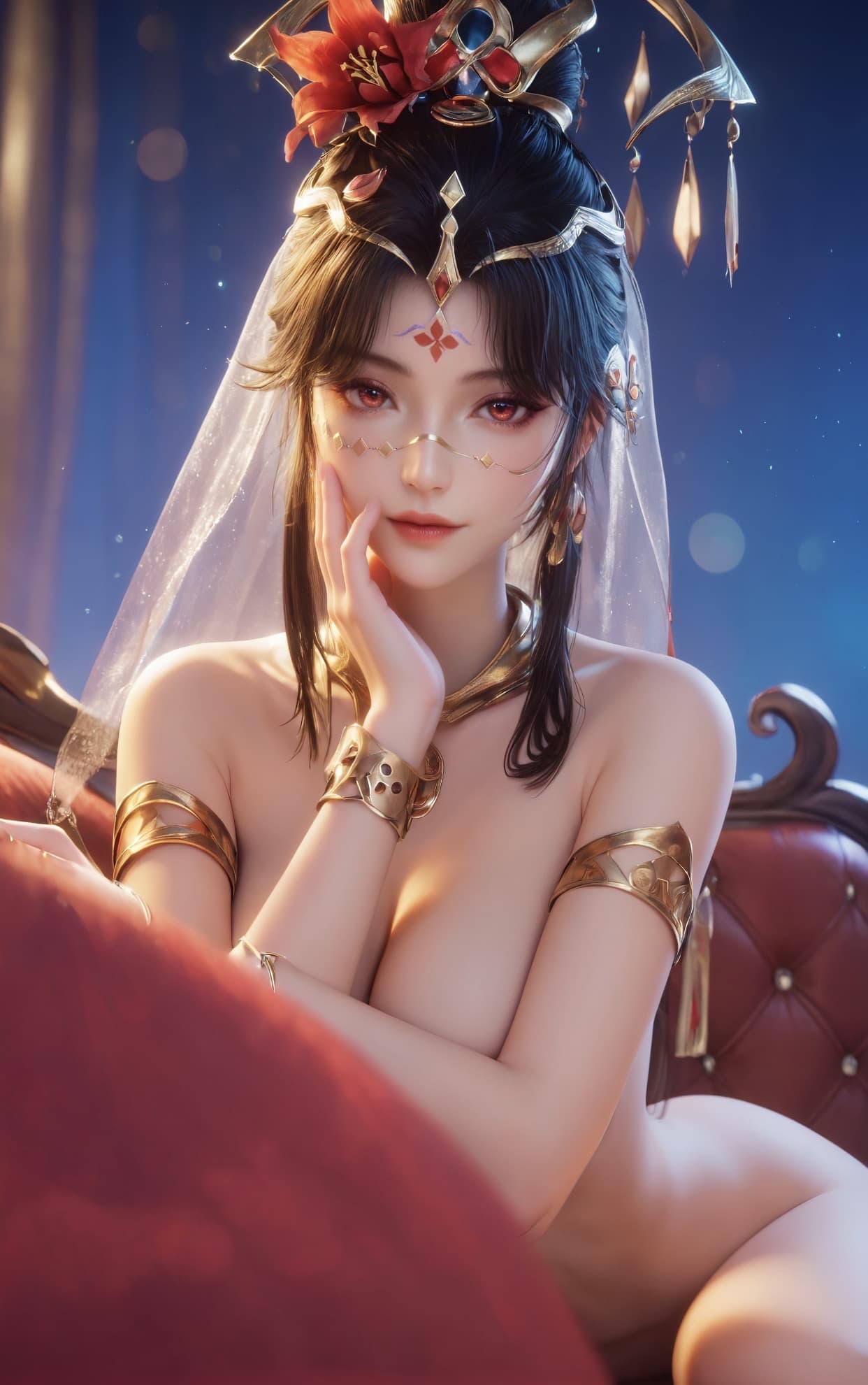 王者荣耀貂蝉国漫风AI绘画壁纸